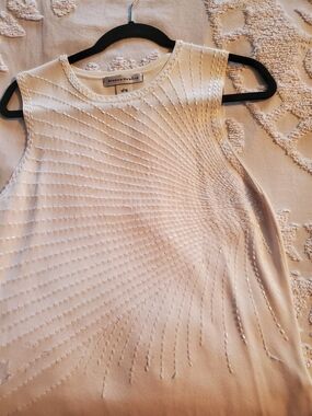 White Beaded Sleeveless Top